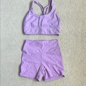 Lavender Sports Bra and Shorts Set from OYSHO